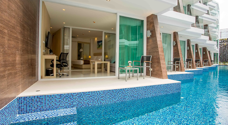 Room with pool access